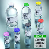 KS-TEK Sterile Empty Vials with Flip-Off Aluminum Cap & Self-Healing Injection Port – Sterile Pack