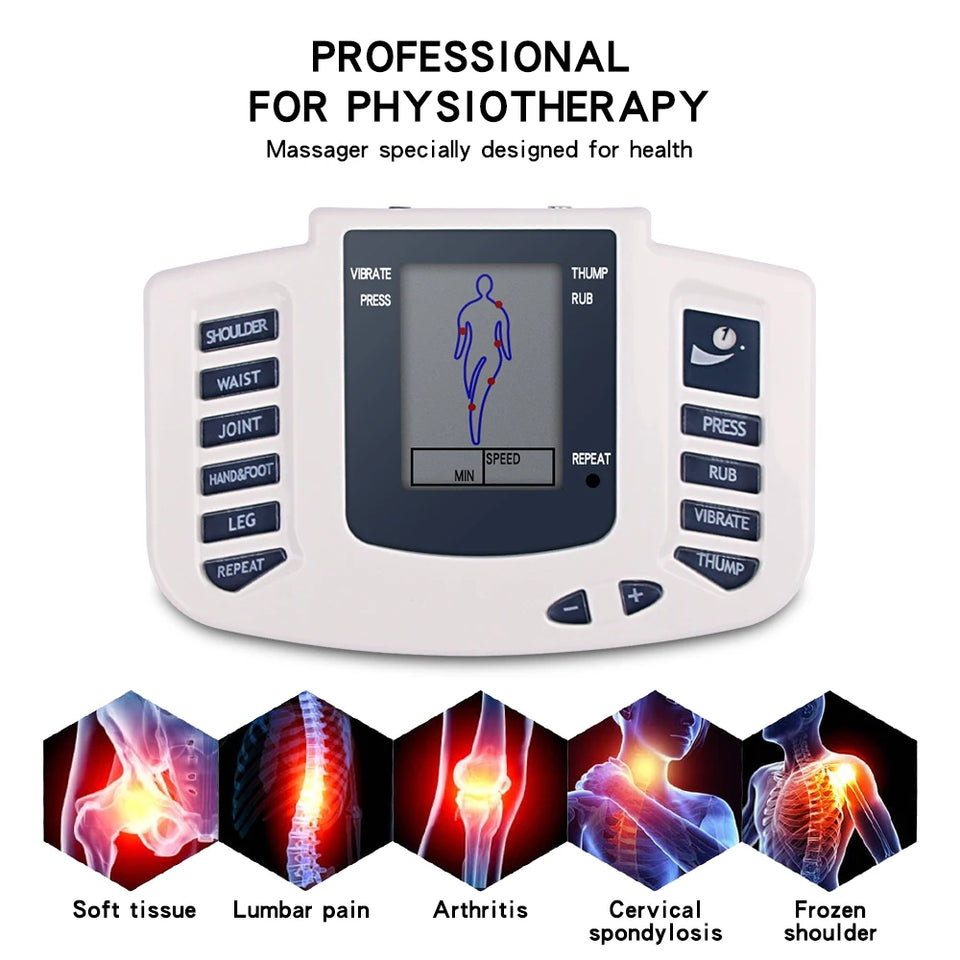 Full Body Tens Muscle Electrostimulator EMS Acupuncture Therapy Massage 16pads Digital Meridian Physiotherapy Apparatus Full Set
