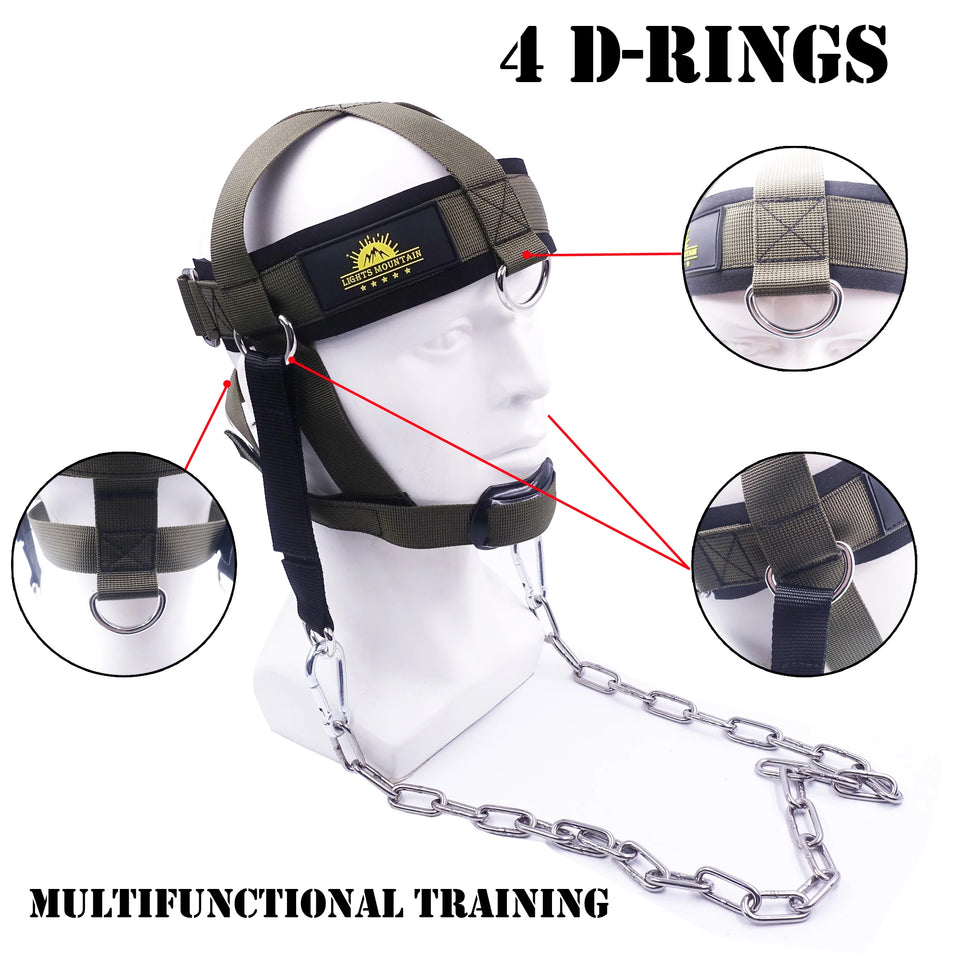 Multifunction Neck Workout Head Harness – Weight Lifting Strap with Chin Pad for Strength & Power