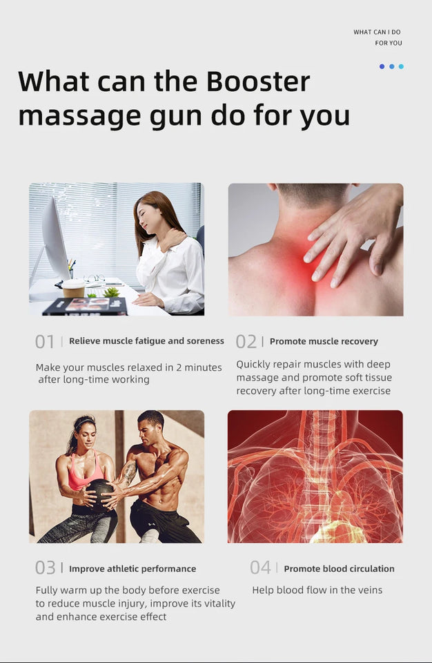 Booster M2-D Deep Tissue Massage Gun – Portable Percussion Muscle Massager