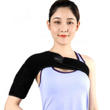 TIKE Adjustable Single Shoulder Support Brace – Black Stability Strap with Pads for Recovery & Injury Protection