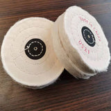 Dental Lab Polishing Buff Brush Wheel – Soft White Cotton, 100mm (4 Inch), 50-Ply Muslin for Dental Polishing