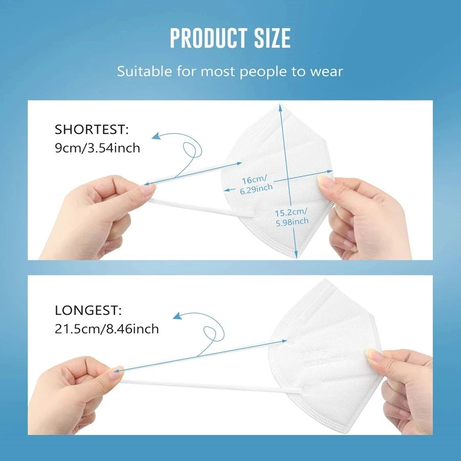 FFP2/KN95 Black Face Masks – 5-Layer CE Approved Respirator for Adults (10–200pcs)