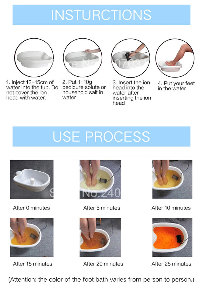 Detox Ion Electric Foot Spa Bath Massager Machine Foot Bath Cleaning Footspa Vibrating Whirlpool Care Arrays Aqua Health Therapy