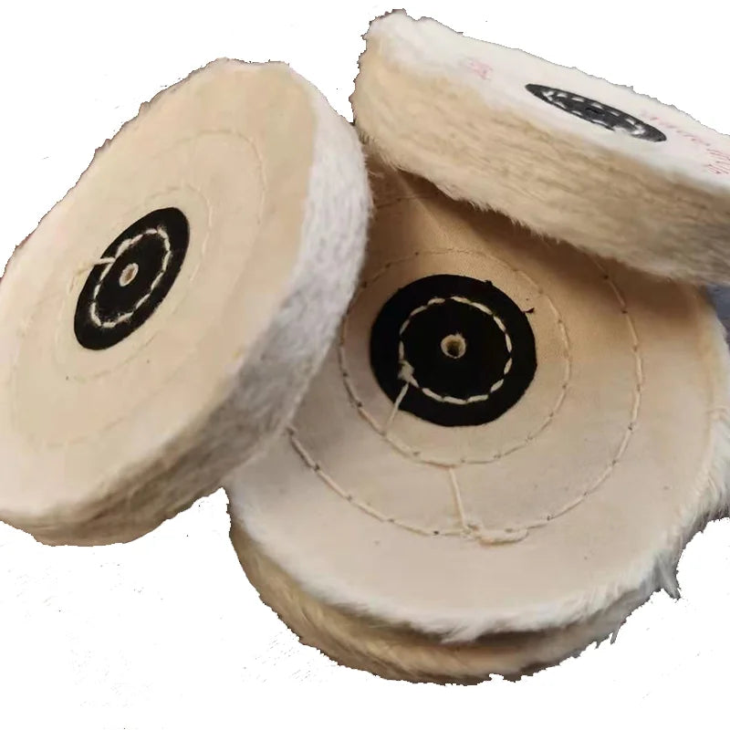 Dental Lab Polishing Buff Brush Wheel – Soft White Cotton, 100mm (4 Inch), 50-Ply Muslin for Dental Polishing
