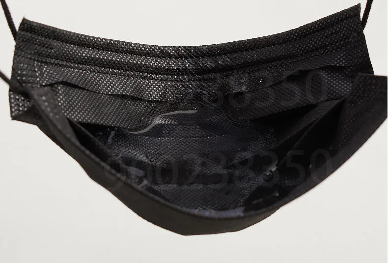Disposable Black Face Masks – 3-Ply Anti-Dust Protective Masks for Adults (Individually Wrapped, 10–500pcs)