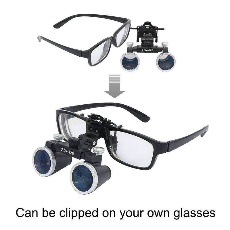Dental Surgical Binocular Loupes – 2.5X/3.5X Ultra-Lightweight Optical Magnifier (320–420mm)