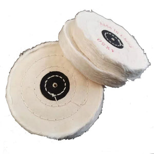 Dental Lab Polishing Buff Brush Wheel – Soft White Cotton, 100mm (4 Inch), 50-Ply Muslin for Dental Polishing