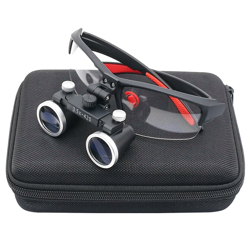 Dental Surgical Binocular Loupes – 2.5X/3.5X Ultra-Lightweight Optical Magnifier (320–420mm)