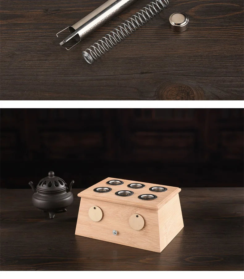 Moxibustion Box Nature Bamboo Burner Warm Acupuntura Massage Therapy Moxa Stick Body Acupoint Massager Health Care Relieve Pain