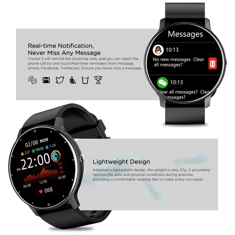 LIGE 2025 Smart Watch – Waterproof Fitness Tracker with Heart Rate Monitor for Women & Men, Compatible with Android & iOS