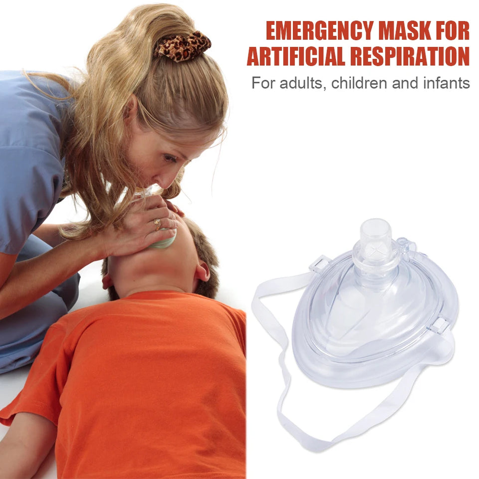 Reusable CPR Breathing Mask – Professional Emergency Resuscitation Mask with One-Way Valve for Rescue Personnel