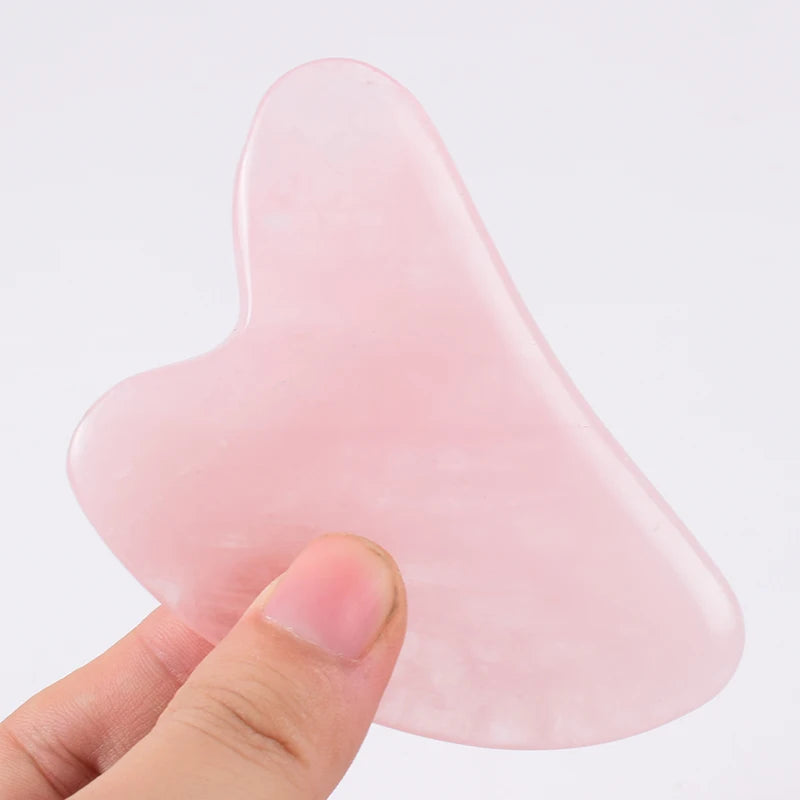 Rose Quartz Face Massage Roller & Gua Sha Tool – Natural Stone Skin Care Massager for Neck, Anti-Wrinkle & Slimming
