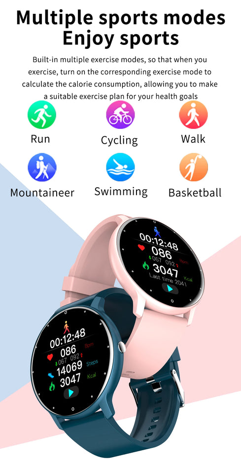 LIGE 2025 Smart Watch – Waterproof Fitness Tracker with Heart Rate Monitor for Women & Men, Compatible with Android & iOS