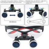 Dental Surgical Binocular Loupes – 2.5X/3.5X Ultra-Lightweight Optical Magnifier (320–420mm)
