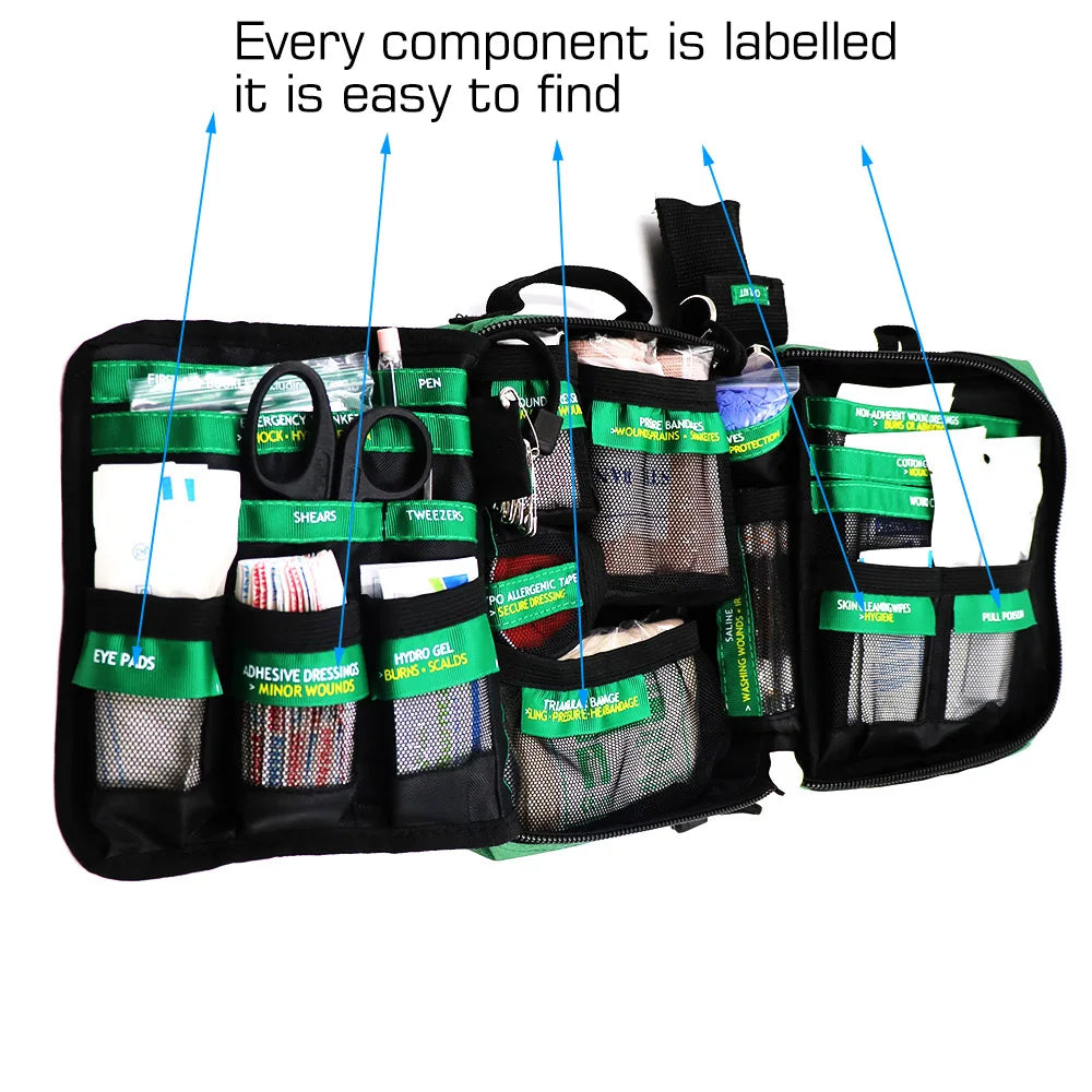 Compact 3-Section First Aid Kit Bag – Lightweight Emergency Medical Rescue Kit for Outdoors, Car, School & Hiking