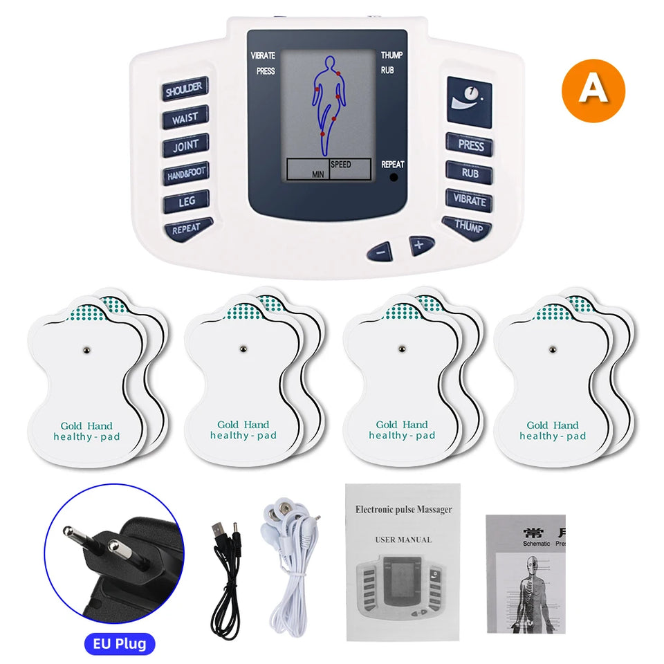 Full Body Tens Muscle Electrostimulator EMS Acupuncture Therapy Massage 16pads Digital Meridian Physiotherapy Apparatus Full Set