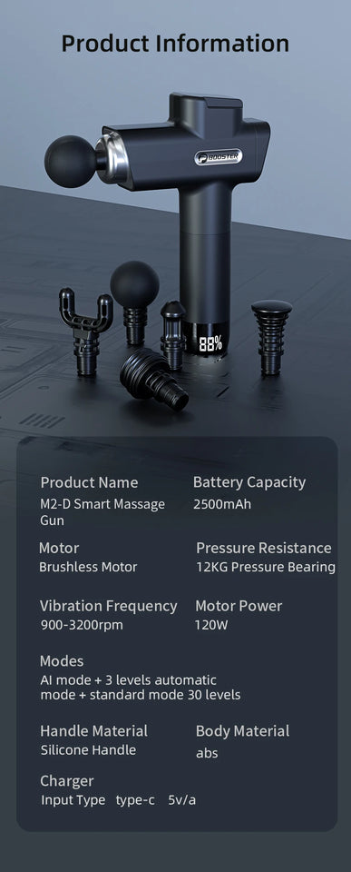 Booster M2-D Deep Tissue Massage Gun – Portable Percussion Muscle Massager
