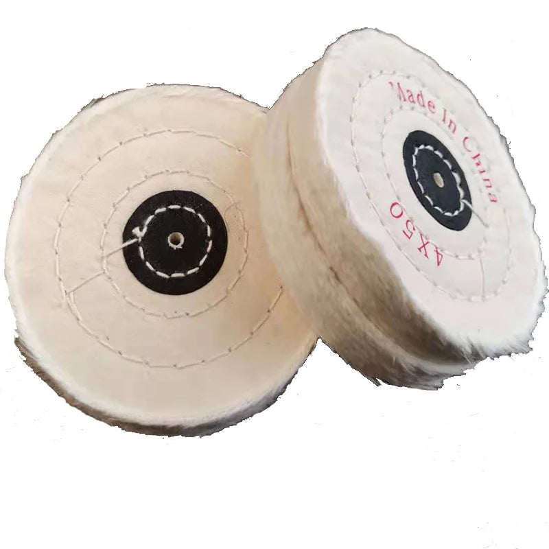 Dental Lab Polishing Buff Brush Wheel – Soft White Cotton, 100mm (4 Inch), 50-Ply Muslin for Dental Polishing