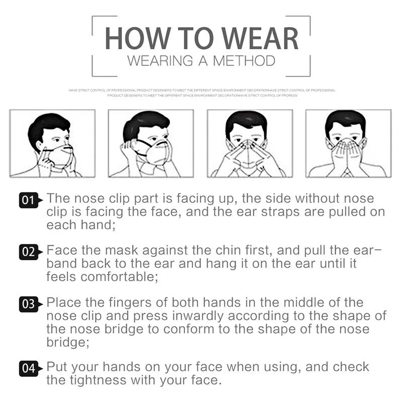 FFP2/KN95 Black Face Masks – 5-Layer Protective Respirator for Adults (10–200pcs, CE Certified)