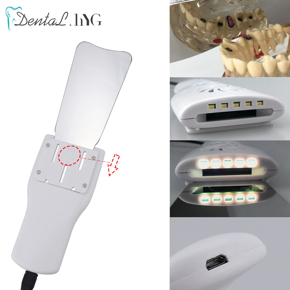 Dental Orthodontic LED Photo Mirror – Fog-Free Stainless Steel Oral Imaging Reflector