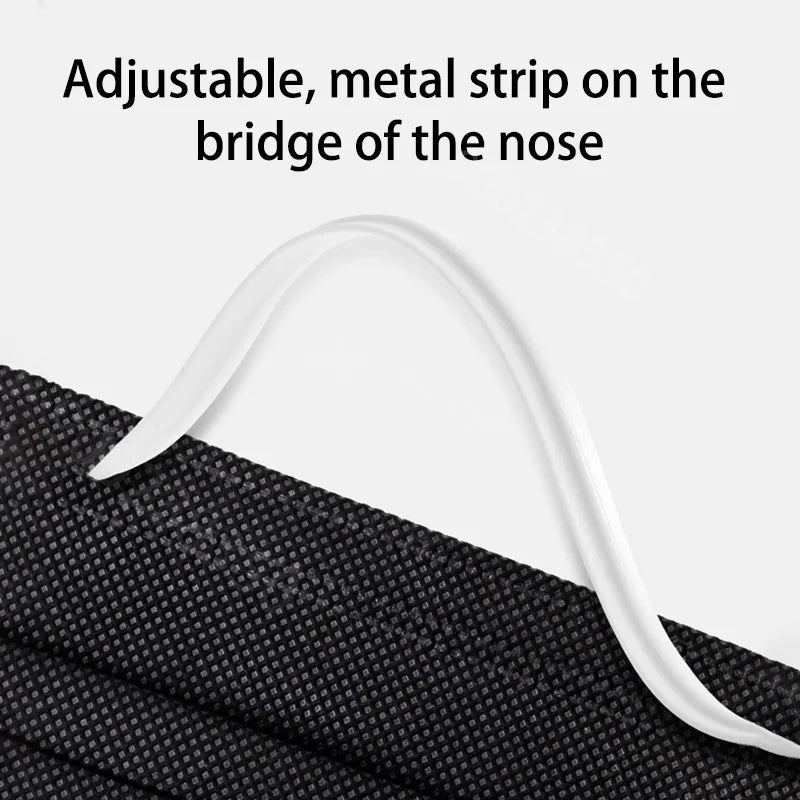 Disposable Black Face Masks – 3-Ply Anti-Dust Protective Masks for Adults (Individually Wrapped, 10–500pcs)