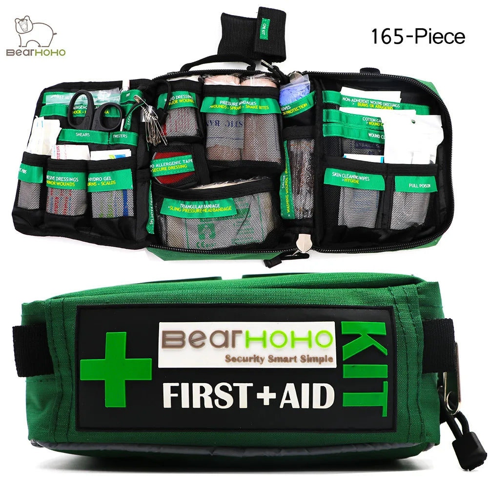 Compact 3-Section First Aid Kit Bag – Lightweight Emergency Medical Rescue Kit for Outdoors, Car, School & Hiking
