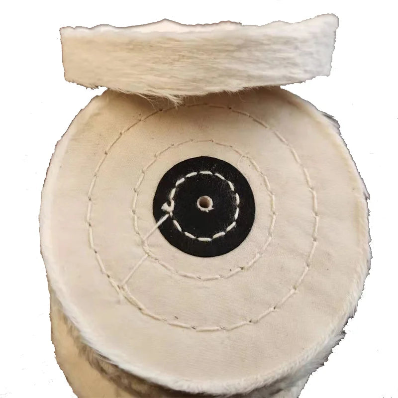 Dental Lab Polishing Buff Brush Wheel – Soft White Cotton, 100mm (4 Inch), 50-Ply Muslin for Dental Polishing