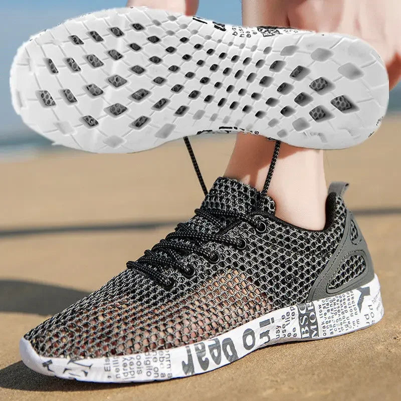 High-Quality Men’s Summer Aqua Shoes – Breathable Air Mesh Sneakers for Beach, Sport & Casual Wear