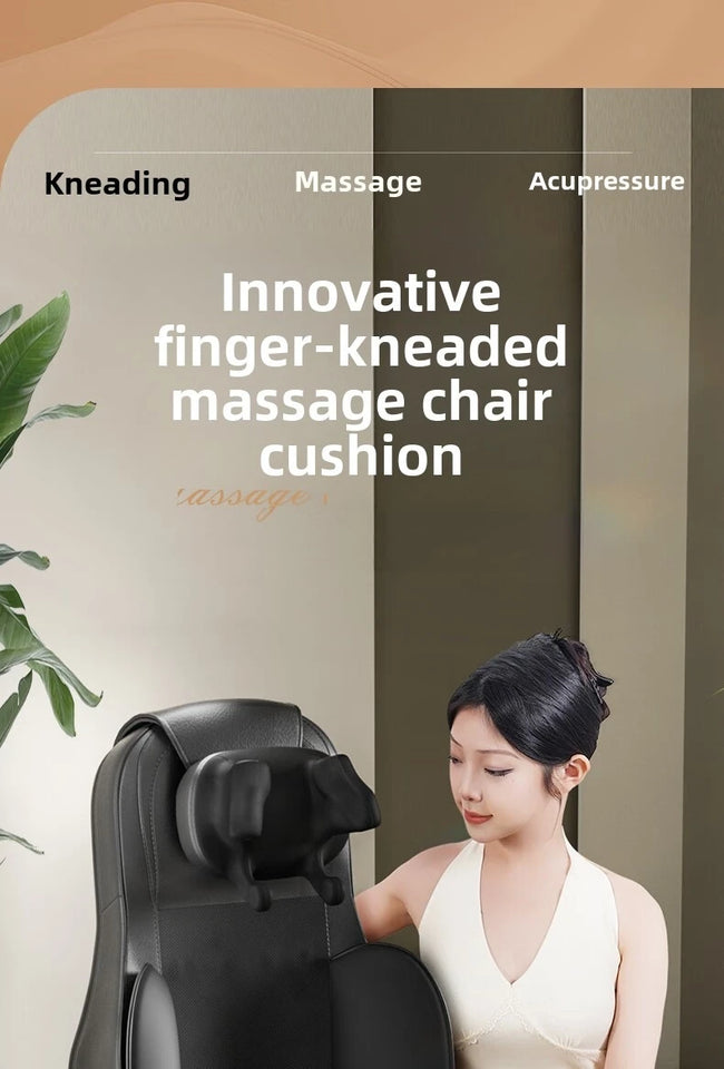 Upgrade Electric Full Body Massage Chair Neck Back Waist Leg Vibration Kneading Shiatsu Cushion Seat Relaxation Trapezius Massag