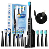 Seago Sonic Electric Toothbrush – USB Rechargeable Ultrasonic Tooth Brush with 10 Replacement Heads