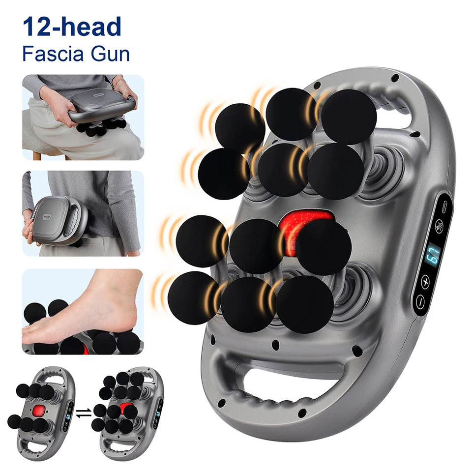 42-Head Fascia Massage Gun – High-Frequency Muscle Massager for Back, Neck, Shoulder & Waist Relief
