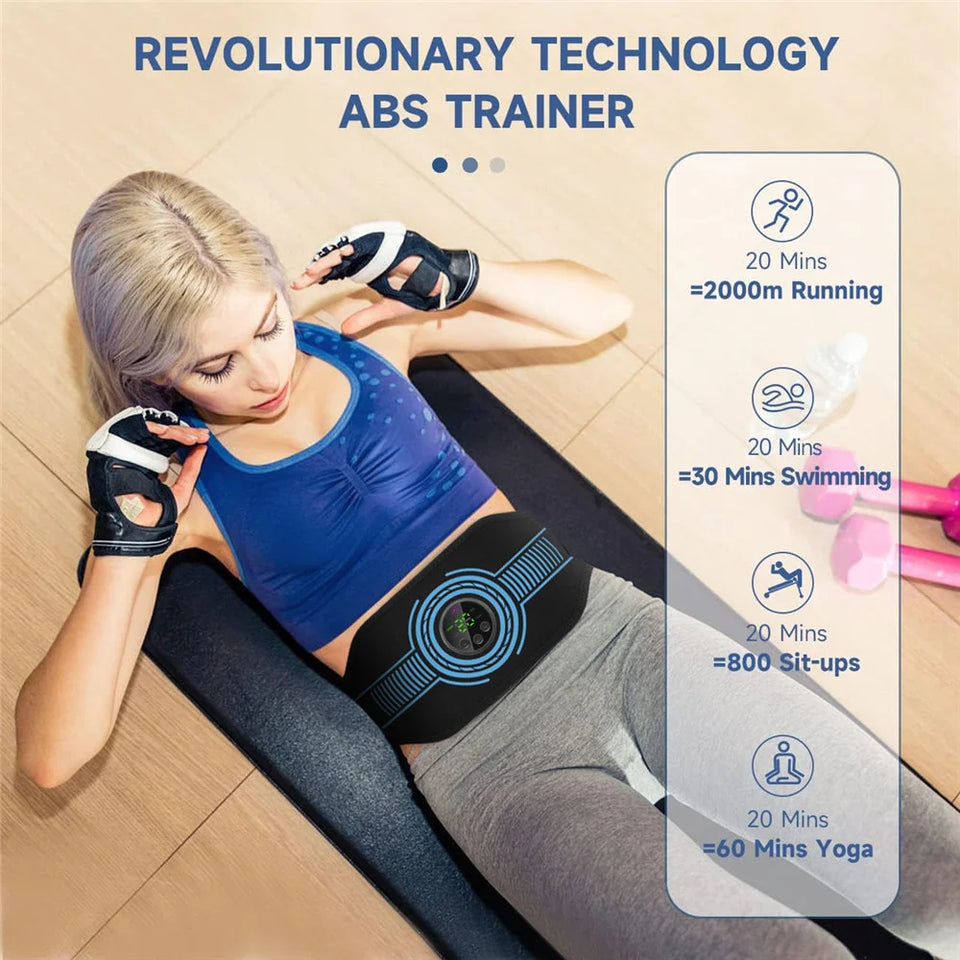 EMS abdominal fitness suit intelligent massage abdominal belt sticker can be used with water spray without gel pad USB charging