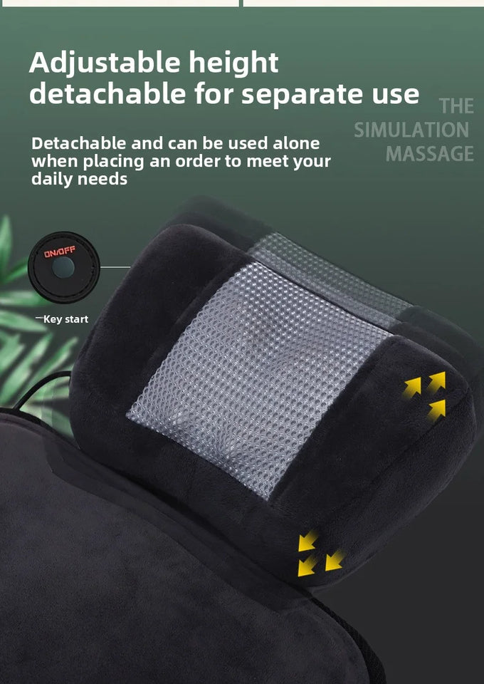 Massage Seat Cushion Cheap With Heating Adjustable Lumbar Airbag Back Massage Chair Cushion for Men and Women Home Office Use