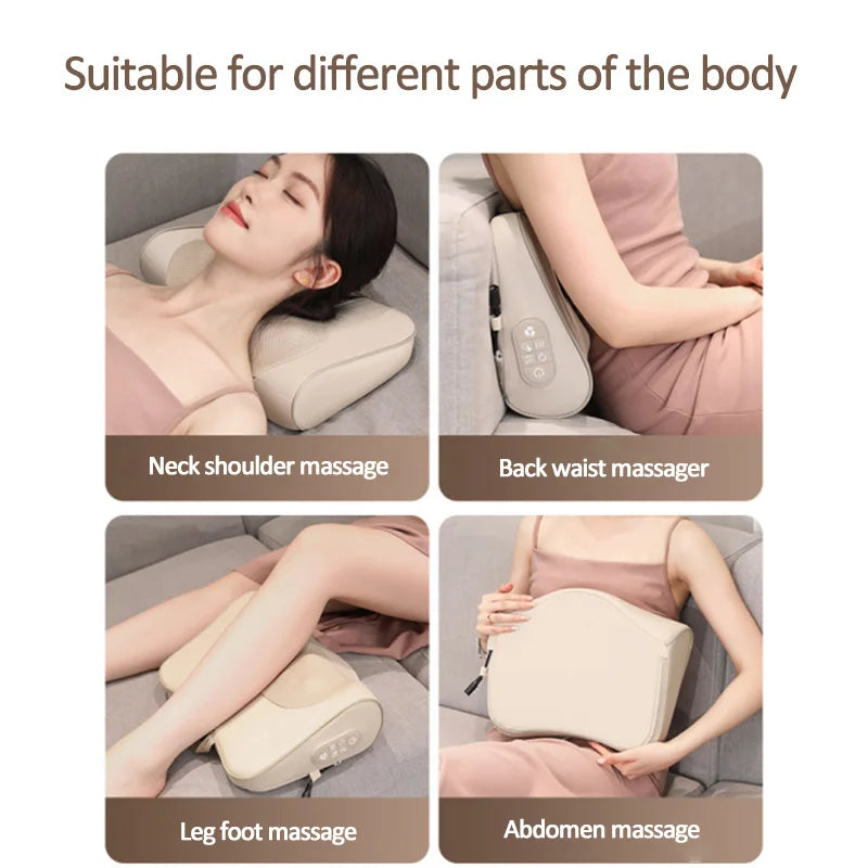 Jinkairui Shiatsu Neck & Back Massage Pillow with Heat – Multifunctional Cervical and Shoulder Massager