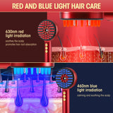 Electric Microcurrent Spray Massage Comb Red Blue LED Hair Follicle Comb Scalp Nano Atomized Head Massager Hair Growth Anti Loss