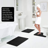 3-Piece Non-Slip Memory Foam Bath Mat Set – Soft, Quick-Dry Bathroom Rugs, Machine Washable