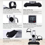 Mini Portable Pedal Exercise Bike – Under Desk Fitness Cycling Trainer with LCD Display