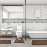 3-Piece Non-Slip Memory Foam Bath Mat Set – Soft, Quick-Dry Bathroom Rugs, Machine Washable