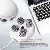 Infrared Scalp Massager with 4 Kneading Massage Heads Head Body Massager for Hair Growth Stress Relax Red Light Nourishes Hair