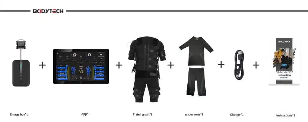 Wireless Smart EMS Fitness Suit – Removable Electro Muscle Stimulator for Back Pain Relief & Weight Loss