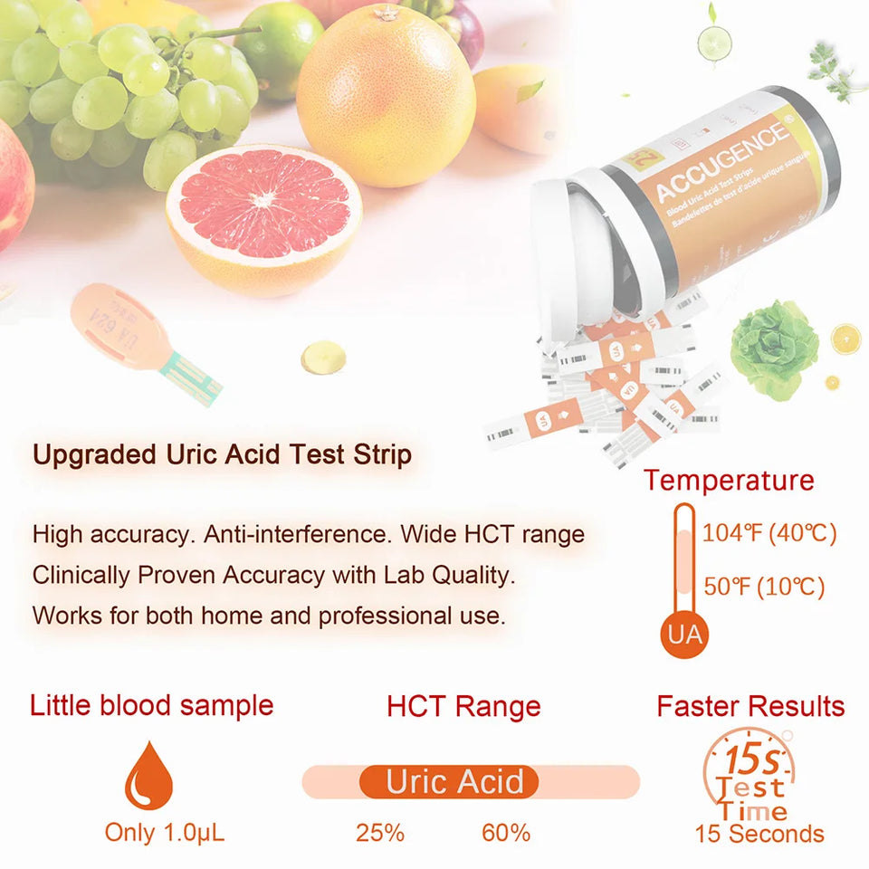 4-in-1 Blood Test Strips for PM800 Meter – Glucose, Ketone, Uric Acid & Hemoglobin