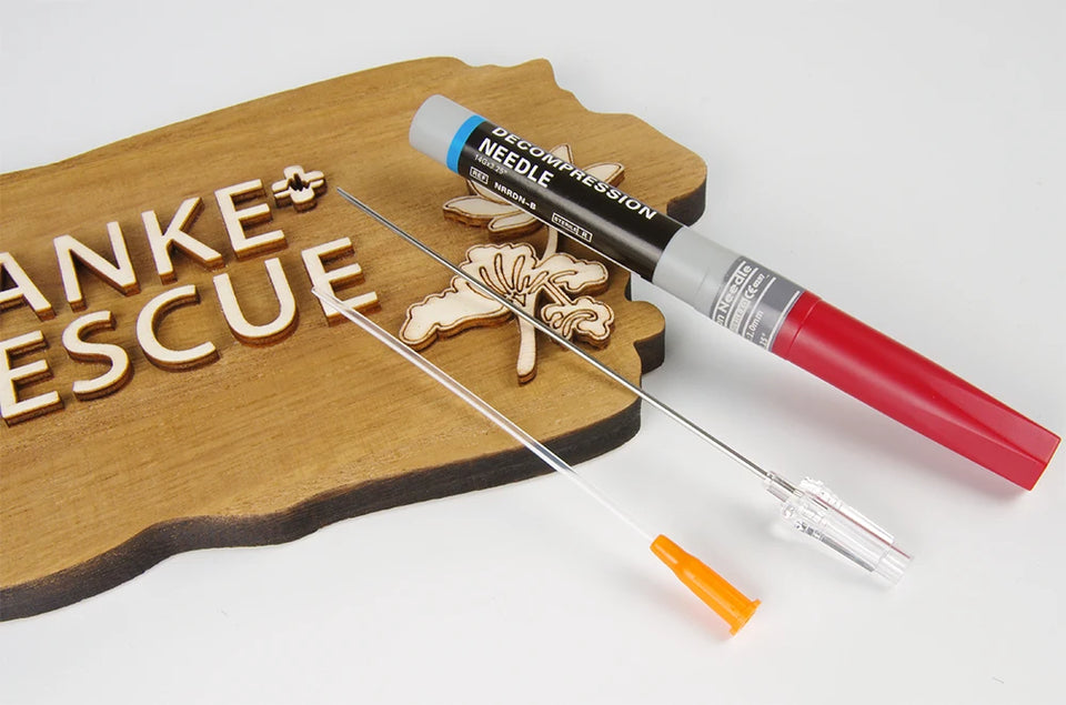 Sanke Rescue Pneumothorax Decompression Needle – 50G Chest Catheter for Trauma & First Aid IFAK Kits