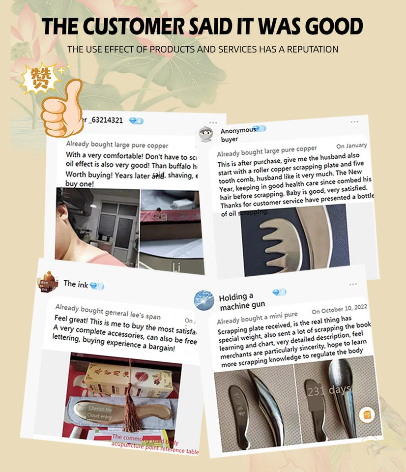 Meridian Therapy Treatment Tools 19-Teeth Scalp Massager Comb  for Skin Scraping and Head Relaxation