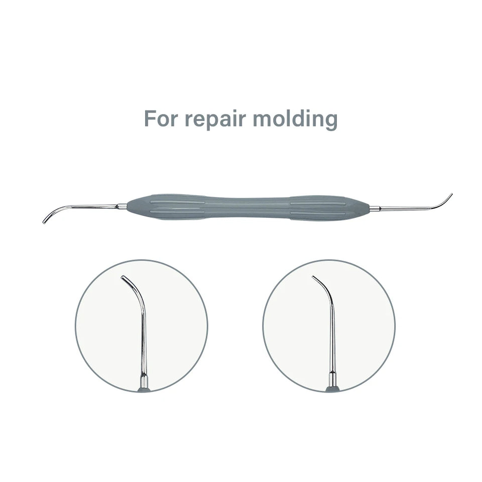 lDental Double-Ended Resin Filler Spatula Set – Stainless Steel Composite Filling Tool with Silicone Handle