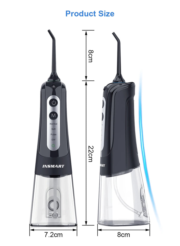 INSMART Portable Oral Irrigator & Dental Water Flosser – 300ML Teeth Cleaner
