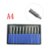 10PCS Assorted Tungsten Steel Dental Polisher Burs – 2.35MM Low-Speed Handpiece Drill Bits for Dental Lab