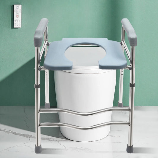 Adjustable Raised Toilet Seat with Handles – Height-Boosting Toilet Riser for Elderly, Pregnant Women & Disabled
