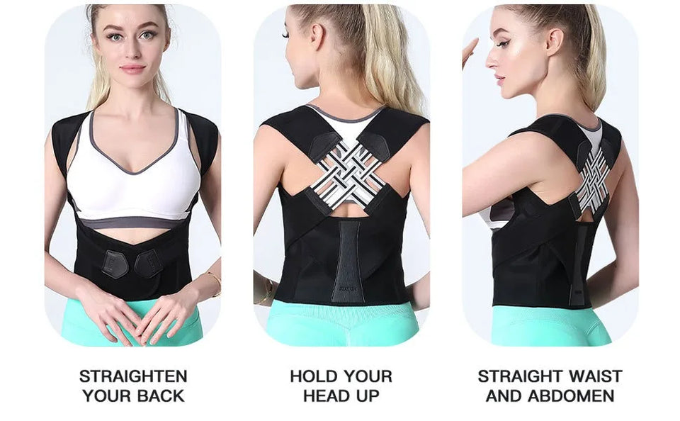 Magnetic Back Posture Corrector – Adjustable Shoulder Support for Spinal Alignment & Sitting Posture