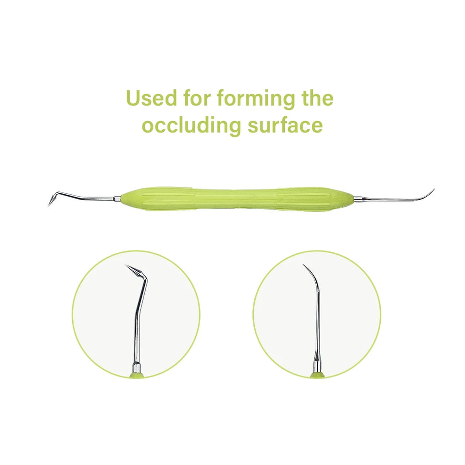 lDental Double-Ended Resin Filler Spatula Set – Stainless Steel Composite Filling Tool with Silicone Handle